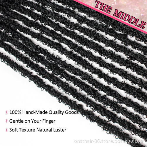 20 inch 65g Faux Soft butterfly locs crochet synthetic braiding hair braids passion twist meche Braid Hair Extension